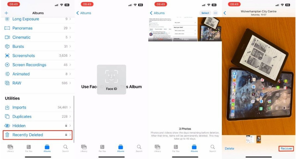 广河苹果14维修分享 iPhone14 上恢复已删除的照片 